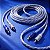 Kit 5 Cabos Rca Injetado 5 Metros Prata Azul Svart by tech One Som Automotivo Carro Som - Imagem 5