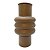 Vaso Gomilado Metal Marrom Alto - Imagem 1