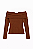 Blusa ombro a ombro canelada marrom - Imagem 1