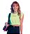 Blusa Cropped Juvenil Feminina Verde Neon sem Manga Rovitex Teen - Imagem 1