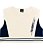 Blusa Cropped Juvenil Feminina sem Manga Offwhite e Marinho Rovitex Teen - Imagem 1