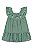 Vestido Infantil Verde em Linho com Moletinho Coloritta - Imagem 1