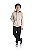 Conjunto de Moletom Infantil Masculino com Jaqueta Bege e Calça Jogger Preta TMX Kids & Teens - Imagem 1