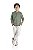 Conjunto Infantil Masculino com Blusa Manga Longa Verde em Meia Malha e Calça Jogger em Moletinho Eco Tipo Linho Cru TMX Kids & Teens - Imagem 1