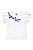 Conjunto Infantil Feminino com Blusa Branca e Short Saia em Tecido Estampado Floral Azul e Branco Quimby - Imagem 2