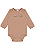 Body Manga Longa em Suedine Marrom com Estampa Fazendinha Up Baby - Imagem 1