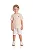 Conjunto Infantil Masculino com Camiseta Bege Cachorrinho e Bermuda em Moletinho Eco Listrado Cru TMX - Imagem 1
