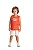 Conjunto Infantil Masculino com Regata em Meia Malha Laranja e Bermuda em Moletinho tipo Linho TMX - Imagem 1