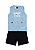 Conjunto Infantil Masculino com Regata em Meia Malha Azul e Bermuda em Moletinho TMX - Imagem 2