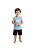 Conjunto Infantil Masculino com Regata em Meia Malha Azul e Bermuda em Moletinho TMX - Imagem 1