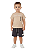 Conjunto Infantil Masculino com Camiseta Manga Curta Bege e Bermuda Preta em Moletinho TMX - Imagem 1