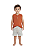 Conjunto Infantil Masculino com Camiseta Regata cor Telha e Bermuda Moletinho Listrada TMX - Imagem 1