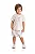 Conjunto Infantil Masculino com Camiseta em Meia Malha Cor Offwhite Estampa Coqueiro e Bermuda Moletom sem Felpa TMX - Imagem 1
