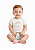Conjunto para Bebê Masculino com Body Manga Curta Branco com Dinossauro e Short Listrado Azul e Branco Up Baby - Imagem 2