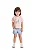 Camiseta Infantil Feminina em Meia Malha Salmão Estampa Sorvetes TMX - Imagem 1