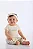 Body para Bebê Menina em Suedine Offwhite Lisa Estampada com Dinossauros Up Baby - Imagem 1