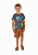 Conjunto Infantil Masculino com Camiseta Meia Malha Estampada com Helicópteros e Bermuda Marrom em Moletinho Up Baby - Imagem 2