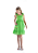 Vestido Infantil em Tecido Verde com Bordado Tulipa Linna Valentinna - Imagem 1