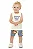 Conjunto Infantil Masculino com Regata Branca e Bermuda Estampado com Cachorrinho Elian - Imagem 1
