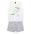 Pijama Infantil Masculino Regata Branca Jacaré com Short Listrado Kiko e Kika - Imagem 1