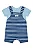 Conjunto para Menino com Jardineira Listrada Azul e Camiseta Elian - Imagem 1