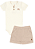 Conjunto para Bebê Menino com Body Manga Curta e Bermuda Social Bege em Tecido Kiko Baby - Imagem 1