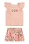 Conjunto Feminino Infantil Rosa Liso Estampa Frontal Flores Elian - Imagem 1
