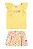 Conjunto Feminino Infantil Amarelo Liso Estampa Frontal Flores Elian - Imagem 2