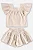 Conjunto Infantil Feminino Blusa e Short em Tecido Branco com Listras Beges Up Baby - Imagem 2