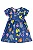 Vestido Infantil Manga Curta Azul com Estampa de Bichinhos Bee Loop - Imagem 1