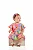 Vestido Infantil Manga Curta Estampado Rosa e Laranja Neon Quimby - Imagem 1