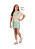 Conjunto Juvenil Feminino com Camiseta Cropped Oversized Bege e Short Saia Verde Menta Adulteens - Imagem 2