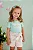 Conjunto Infantil Feminino com Blusa Verde Menta e Short em Moletinho com Linho Cru Baby Vest - Imagem 2