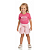 Conjunto Infantil Feminino com Blusa Rosa Pink e Short em Moletinho com Linho Rosa Claro Baby Vest - Imagem 1