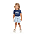 Conjunto Infantil Feminino com Blusa Azul Marinho e Short em Moletinho com Linho Azul Claro Claro Baby Vest - Imagem 1