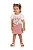 Conjunto Infantil Feminino com Blusa de Gatinha com Short em Malha Rosa Chá Baby Vest - Imagem 1