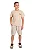 Conjunto Juvenil Masculino com Camiseta Manga Curta Bege e Bermuda em Moletinho Cru com Listras em Marrom Adulteens - Imagem 1