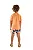 Conjunto Infantil Masculino com Camiseta Laranja e Bermuda em Microfibra Estampa Abstrata Laranja e Marinho Up Baby - Imagem 2