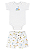 Conjunto para Bebê Menino com Body Branco e Short Estampado Up Baby - Imagem 1