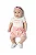 Conjunto para Bebê Menina com Body Manga Curta Offwhite com Strass e Short Rosa com Estampa Coqueiros TMX - Imagem 1
