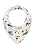 Babador Bandana em Suedine Branca Estampada com Bichinhos do Circo Up Bbay - Imagem 1