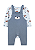 Conjunto Jardineira com Body Manga Longa Ursinhos Azul Kiko Baby - Imagem 1
