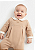 Macacão Longo para Bebê Menino Bege com Bordado de Ursinho Kiko Baby - Imagem 2