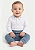 Conjunto para Bebê Menino com Body Branco Bordado Ursinho na Gola e Calça Azul em Suedine Kiko Baby - Imagem 2