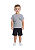Conjunto Infantil Masculino com Camiseta Cinza Mescla e Bermuda em Moletinho Preta TMX - Imagem 1
