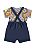 Jardineira Azul Marinho com Body Azul Estampado com Bichinhos do Safari Up Baby - Imagem 2