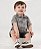 Camisa Polo Infantil com Estampa Dinossauro em Malha Cinza Up Baby - Imagem 2