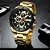 Relógio Masculino Dourado Preto Esportivo Militar Curren 8336 - Imagem 4