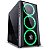 GABINETE GAMER PCYES MID-TOWER SATURN 3 FANS LED VERDE PRETO - Imagem 4