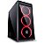 GABINETE GAMER PCYES MID-TOWER JUPITER 3 FAN LED VERMELHO PRETO - Imagem 2